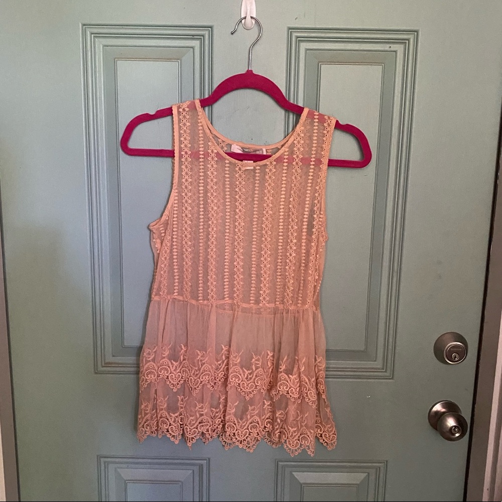 embroidered sheer tank
